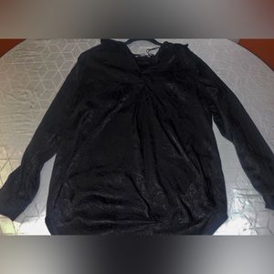 Black Silk Snake Print Blouse